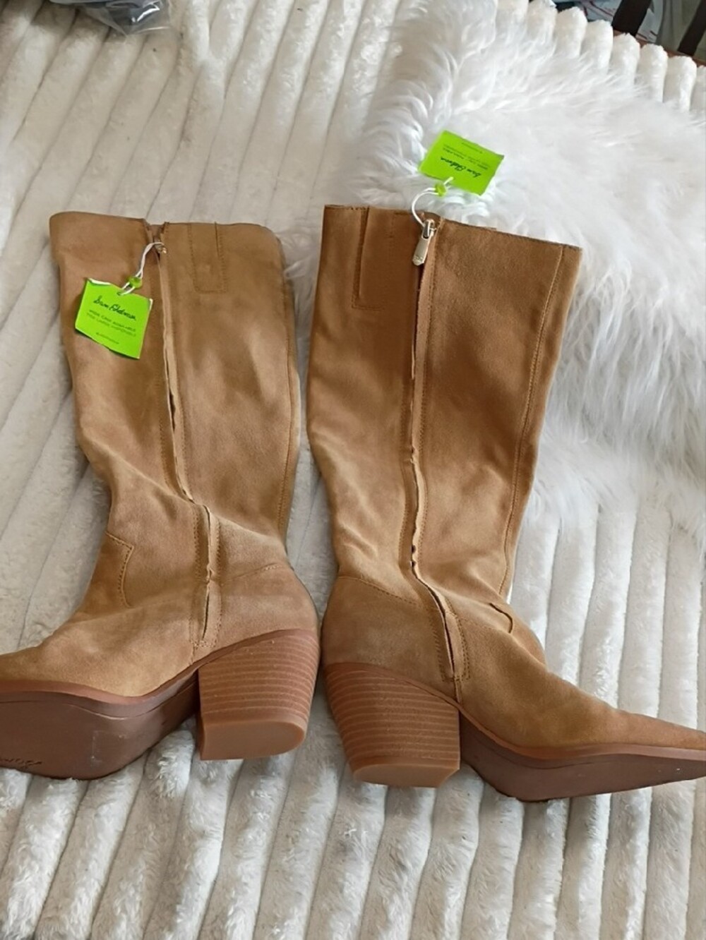 New Sam Edelman Woods Tan Suede Mid-Calf Western Boots - Size 8 - Picture 4 of 16